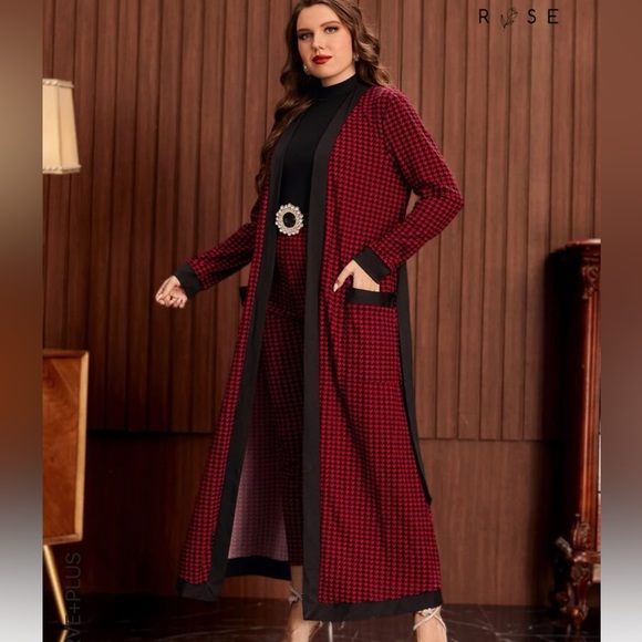 HOUNDSTOOTH LEGGINGS AND COAT SET- SZ XL - Picture 4 of 9